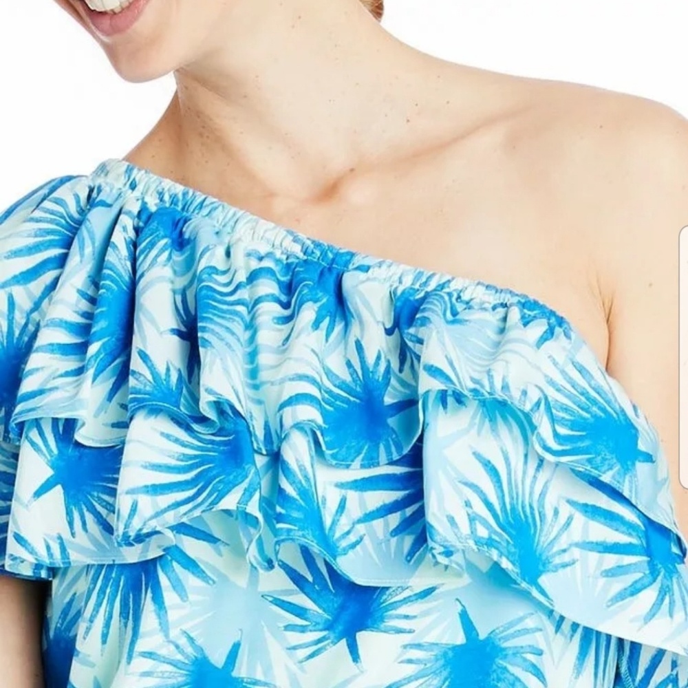 Vineyard Vines One Shoulder Palm Dress 2